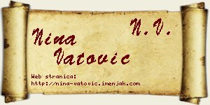 Nina Vatović vizit kartica